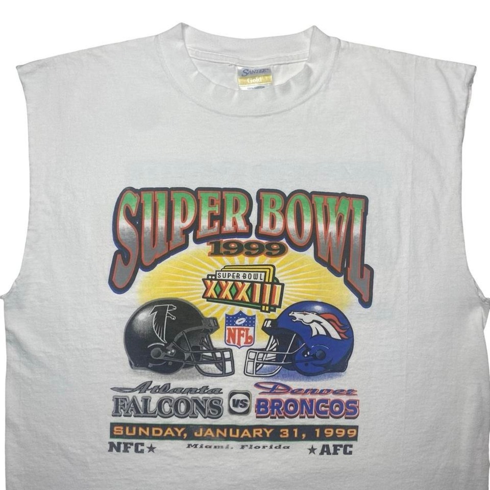 Vintage 90s Super Bowl Denver Broncos vs Atlanta Falcons football shirt